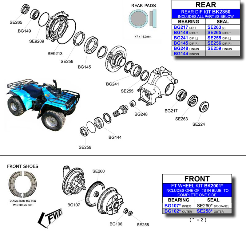 Yamaha YFM250 Parts Diagram