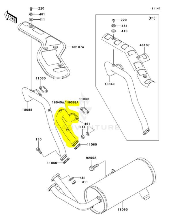18088-1156 PIPE-EXHAUST,RR