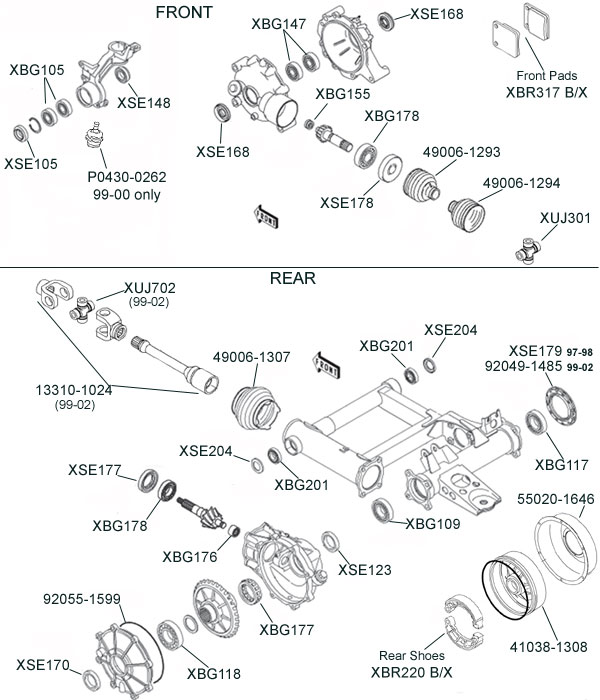 Kawasaki KVF Prairie Parts Diagram