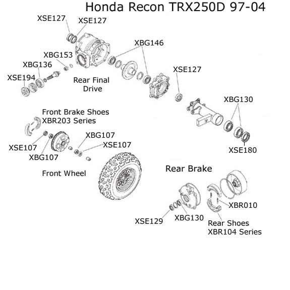 Honda ATV Parts Recon 250D Bearings and seals