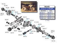 BK1400 TRX400-450 95-01 Rear Differential Kit