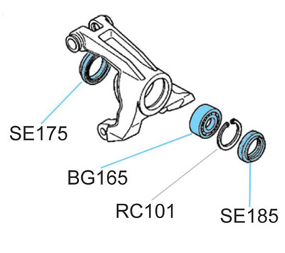 BK1410 Rincon Rear Wheel Knuckle Bearing Seal Kit