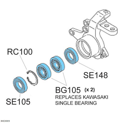 BK3005 KAWASAKI 300/400 Front Wheel Kit.