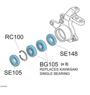 BK3005 KAWASAKI 300/400 Front Wheel Kit.