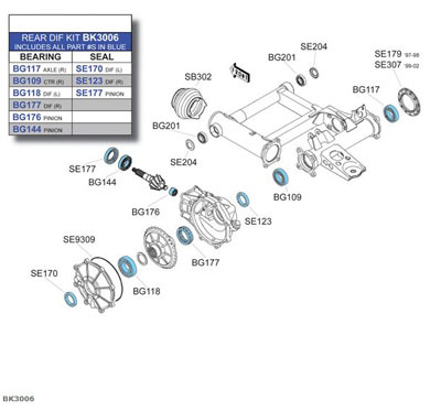 XBK3006 REAR DIFFERENTIAL BEARING KIT