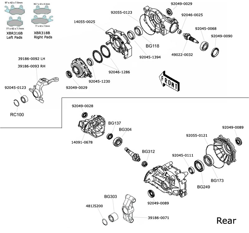 Kawasaki KRF750 Teryx ATV Parts