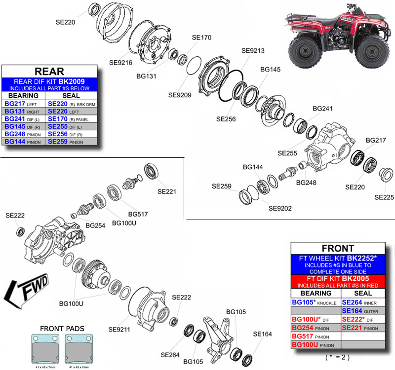 Yamaha YFM350 IRS Parts Diagram