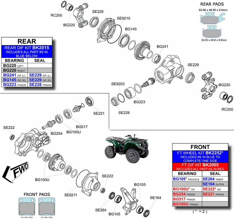 Yamaha YFM350 IRS Parts Diagram