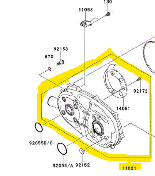 11021-0023 CASE-ASSY,BELT CONVER - OEM KAWASAKI 600/610