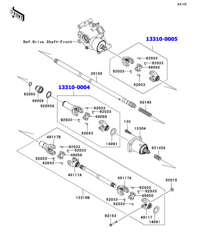 13310-0570 SHAFT-ASSY,FR GEAR