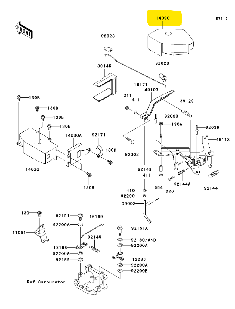 14090-1335 COVER,CONTROL PANEL