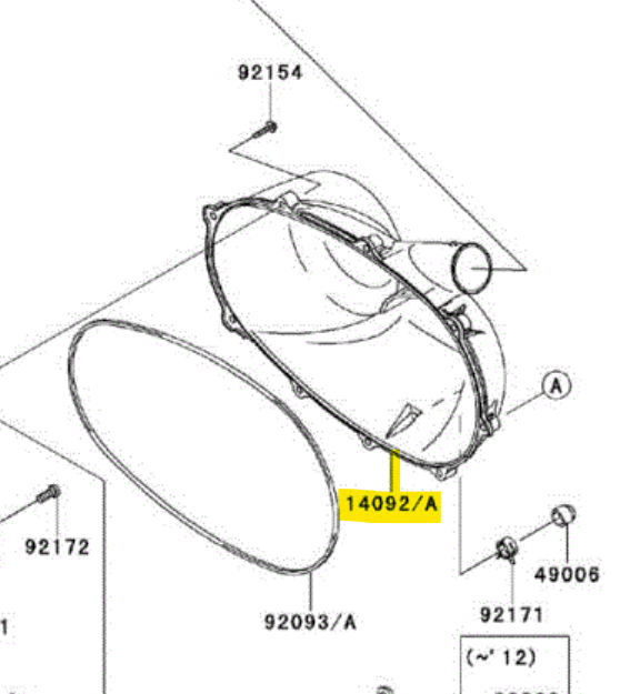 14092-1007 BELT CONVERTER COVER - OEM KAWASAKI