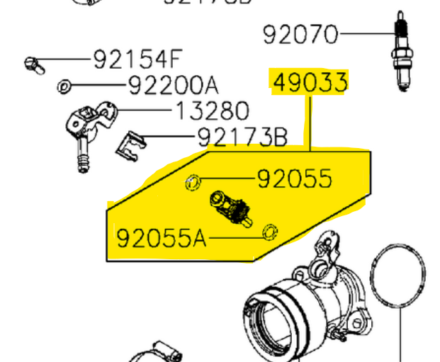 49033-Y003 NOZZLE INJECTION KAF700 OEM KAWASAKI