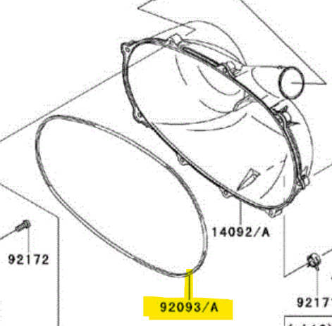 92093-0586 CONVERTER COVER SEAL - OEM KAWASAKI 600-610