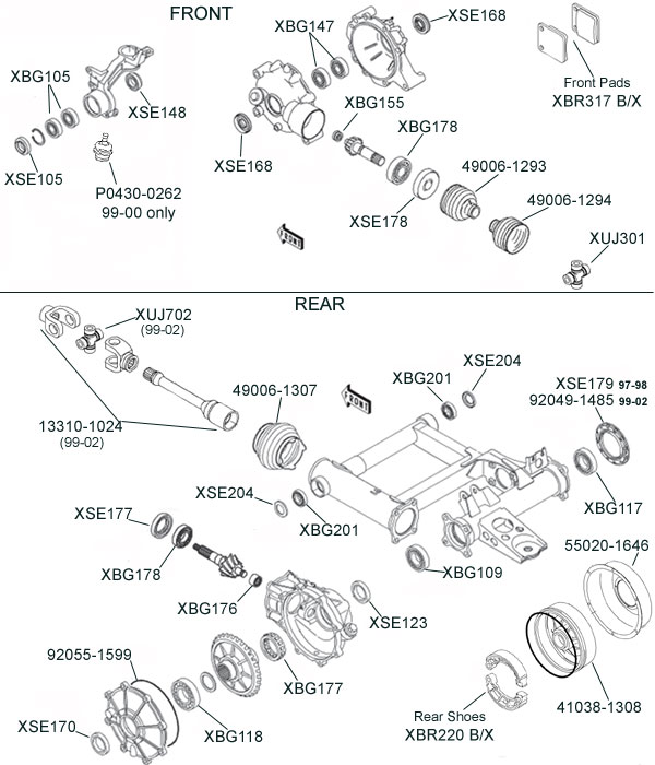 Kawasaki KLF300/KLF400 Bayou Parts