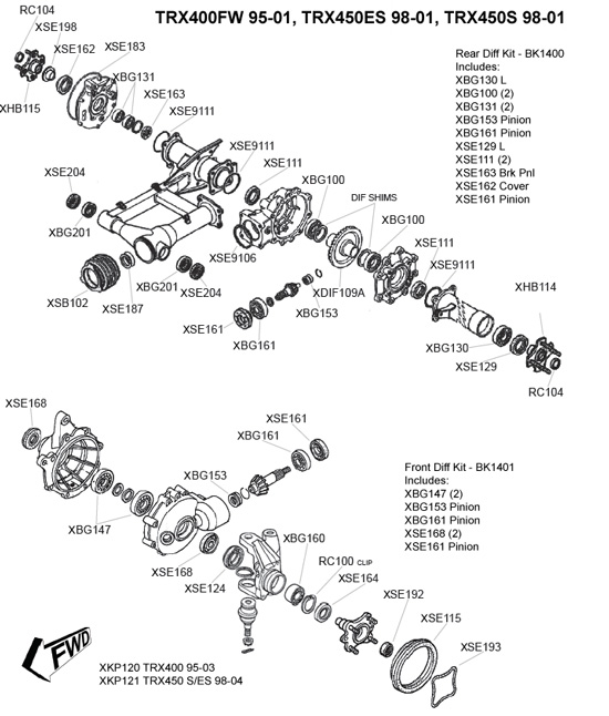 Honda ATV Parts Bearings and Seals