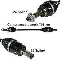 Caltric Rear Left and Right CV Joint Axle compatible with Honda MUV700 Big Red 700 4X4 2009 10 11 12 2013 