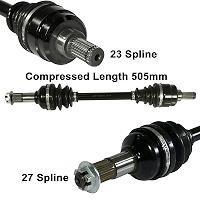 AX0202H Yamaha Grizzly 550 700 Complete Rear Axle Shaft