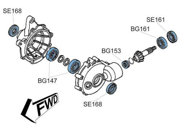 BK1401 TRX400/450 95-01 Front Differential Kit