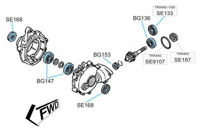 BK1407 TRX400/TRX500 Front Diff Kit