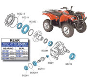 BK2013 Yamaha Rear Differential Bearing and Seal Kit