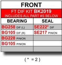 BK2019 Yamaha Front Differential Bearing and Seal Kit