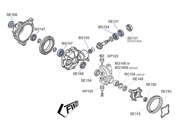 XBK301 Honda Front Diff Kit